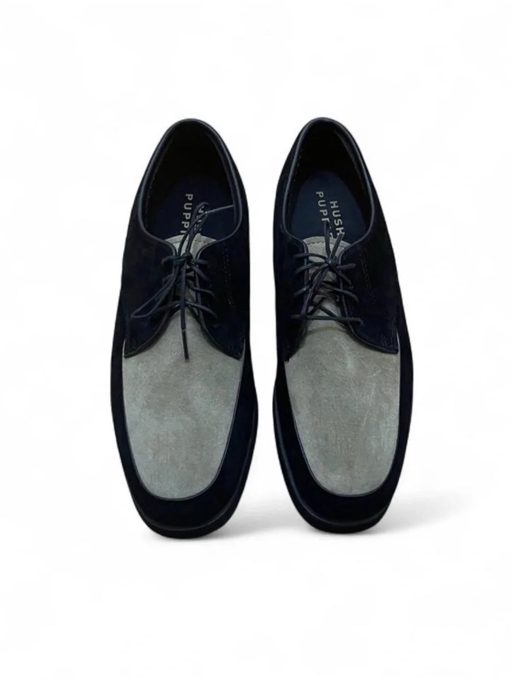 Hush Puppies Two-Tone Suede Derby Shoes - Navy and Light Gray